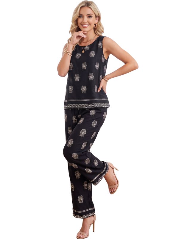 Conjunto 2 Piezas, Blusa Sin Mangas Y Pantal&oacute;n ... image number null