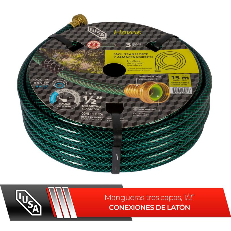 Manguera 15m Home Tricapa 1/2&rdquo; Con Conexiones D... image number null