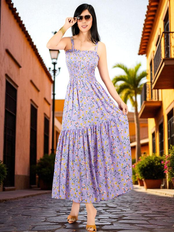Vestido Maxi Casual Mujer Largo VES-1027 Lila C... image number null