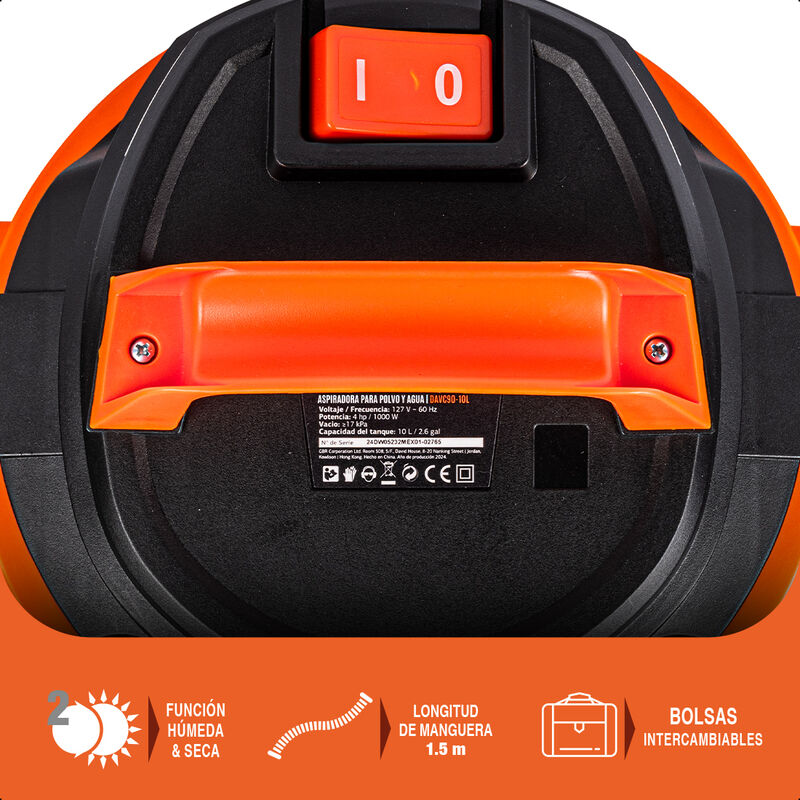 Daewoo Aspiradora Polvo Y Agua 10 Litros 1000w ... image number null