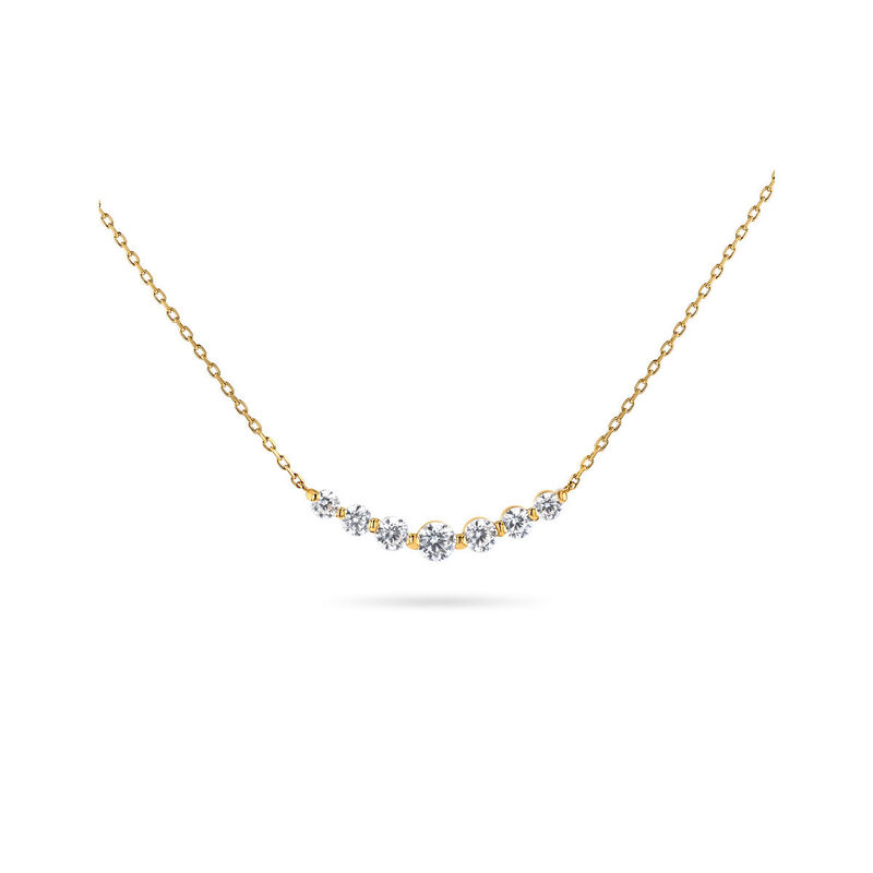 Gargantilla De Oro Amarillo 14k Con Zirconias (... image number null