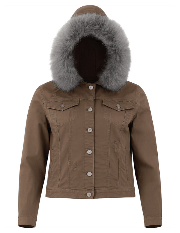 Chamarra Plus Mujer Con Gorro Afelpada image number null