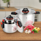 Batería De Cocina Apilable Acero Inox 3 Pzas Bogner Bcps03