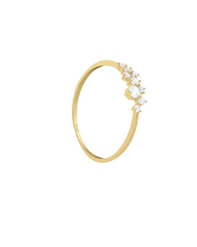 Anillo De Oro Amarillo 14k Con Zirconia - Kr006... image number null