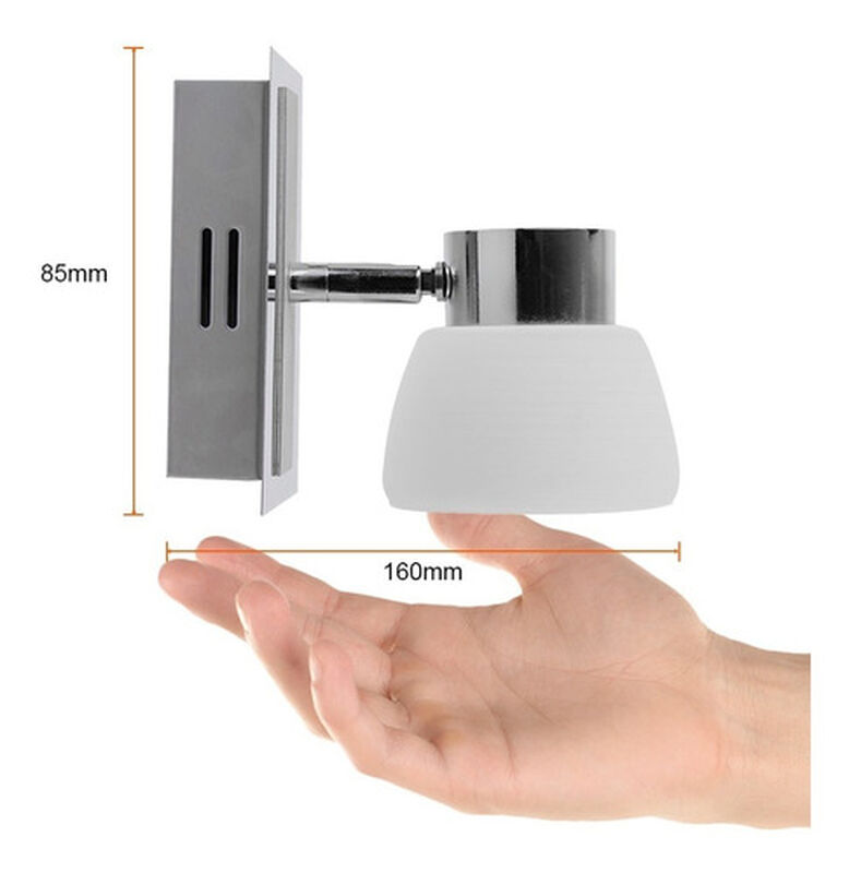 Lampara Sobreponer Muro Cromado 5w Luz Suave C&aacute;... image number null