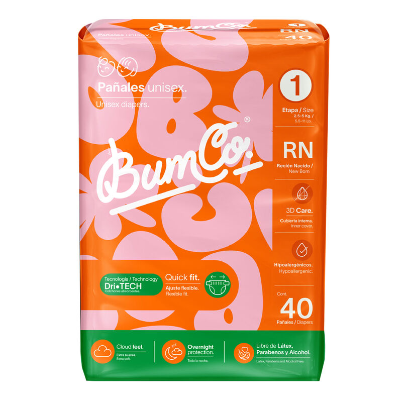 Pa&ntilde;ales Bum Co Unisex Talla 1 RN 40 pa&ntilde;ales image number null