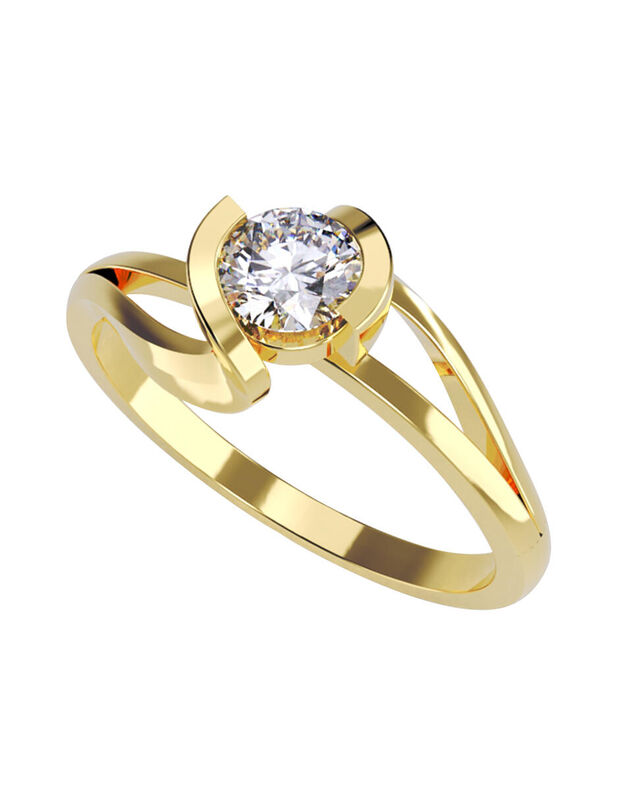 Anillo de Compromiso en Oro de 14K con Circonia... image number null