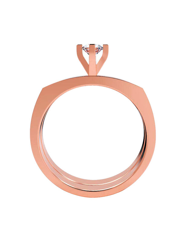 Anillo de Compromiso en Oro de 14K con Circonia... image number null