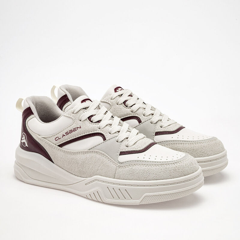 Clasben Tenis urbano para hombre. Late vino gri... image number null