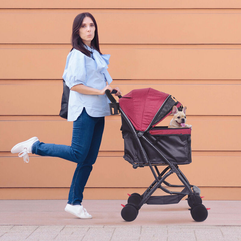 Carriola Plegable Para Mascotas Rojo image number null