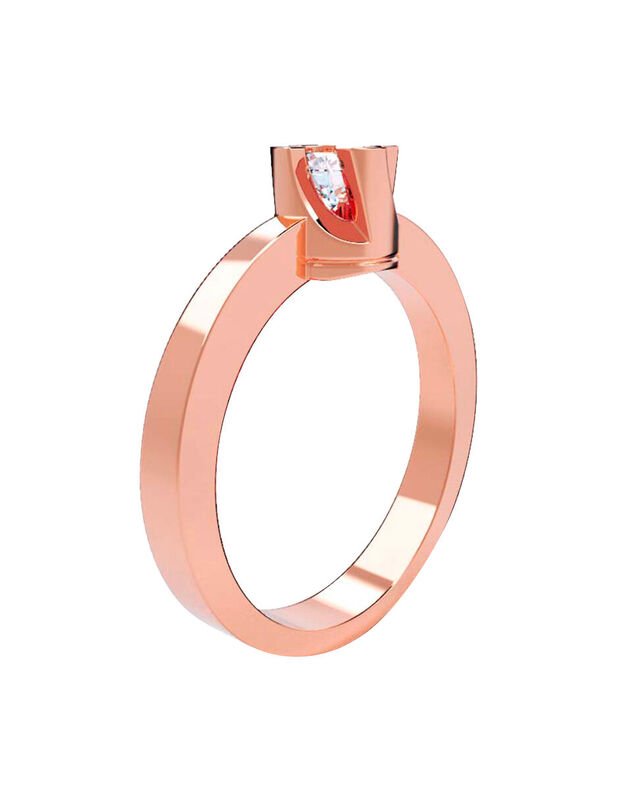 Anillo de Compromiso de 14K con Diamante de Lab... image number null