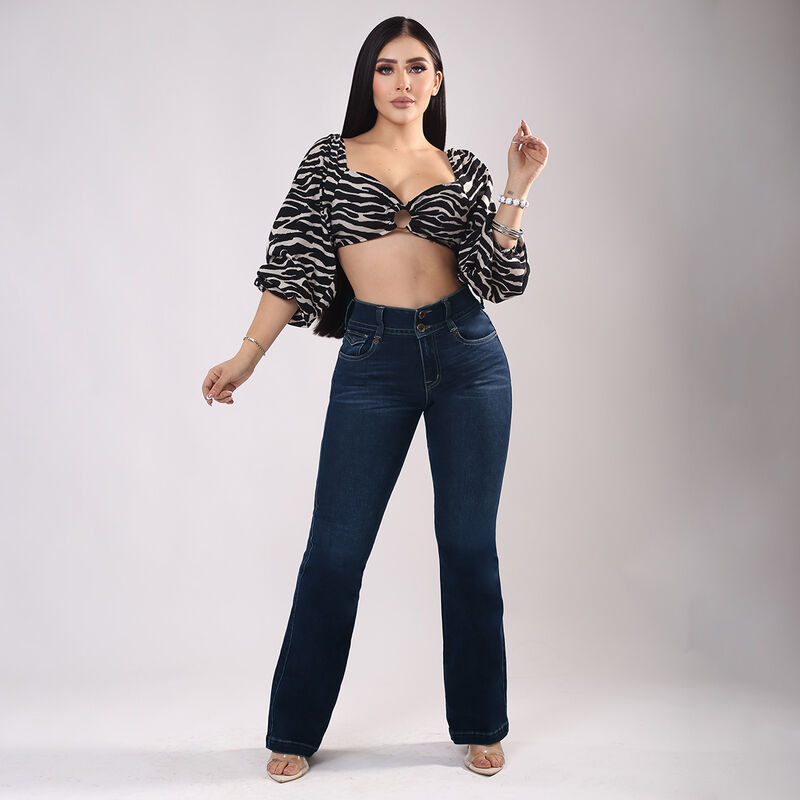Jeans Campana S4802 Push Up Tiro Medio Mujer Sa... image number null