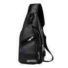Mochila Cruzada de Cuero Negro Bluelander