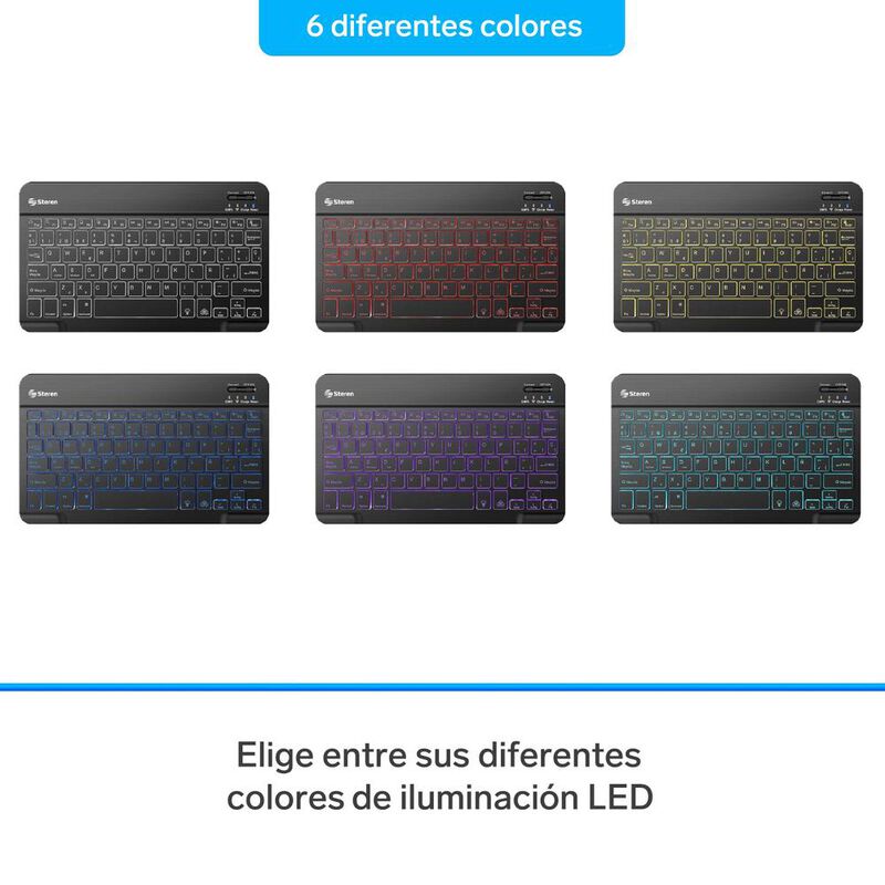 Teclado Bluetooth recargable iluminación compac... image number null