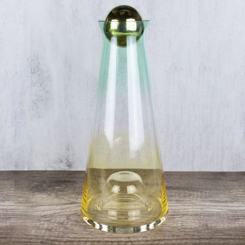 Jarra De Cristal &Aacute;mbar A Menta Con Tap&oacute;n Esf&eacute;ri... image number null