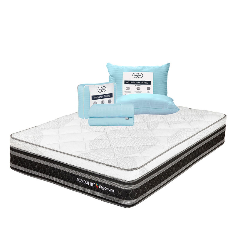 Colch&oacute;n Queen Size Ergosum + Almohada Trinity +... image number null