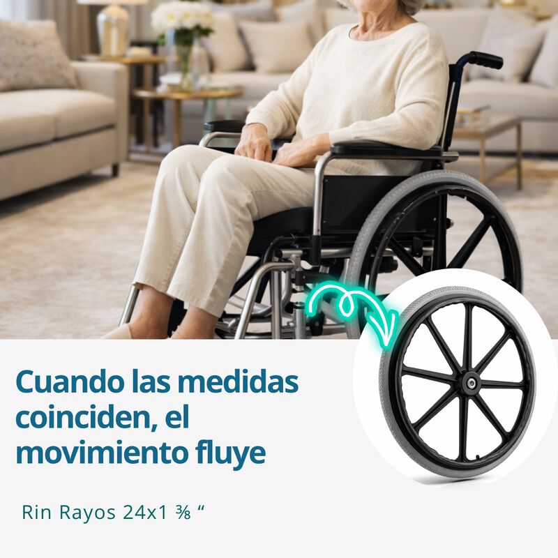 Llanta 24&rdquo; para Silla de Ruedas Rin Mag con Bal... image number null