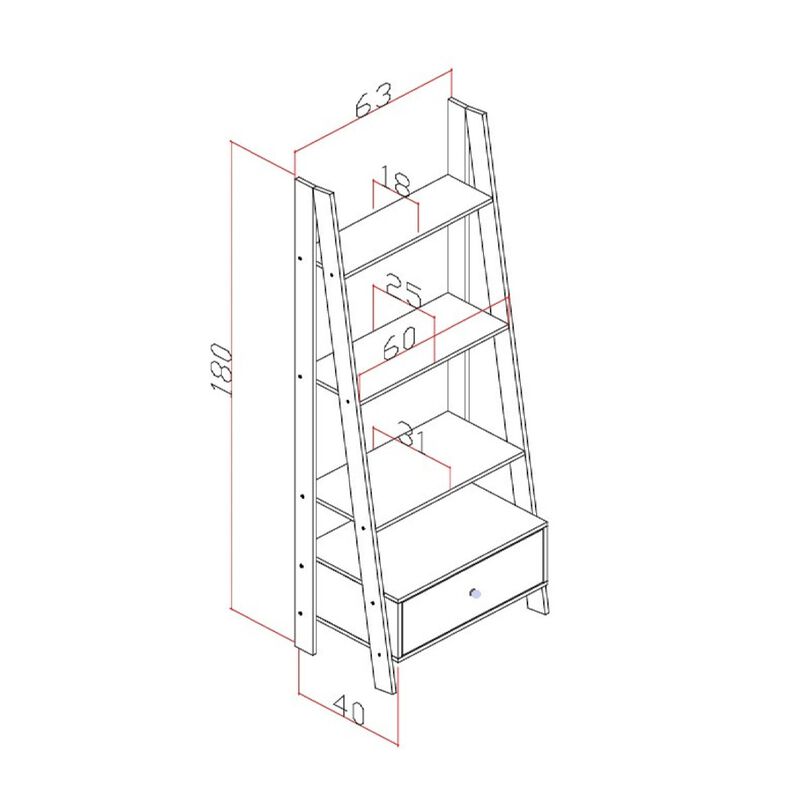 Librero Bertolini RT3091 Rustico Blanco image number null
