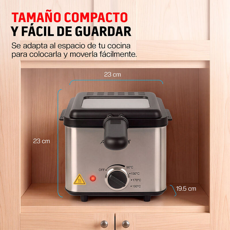 Freidora El&eacute;ctrica De Aceite 1.5l Compacta Para... image number null