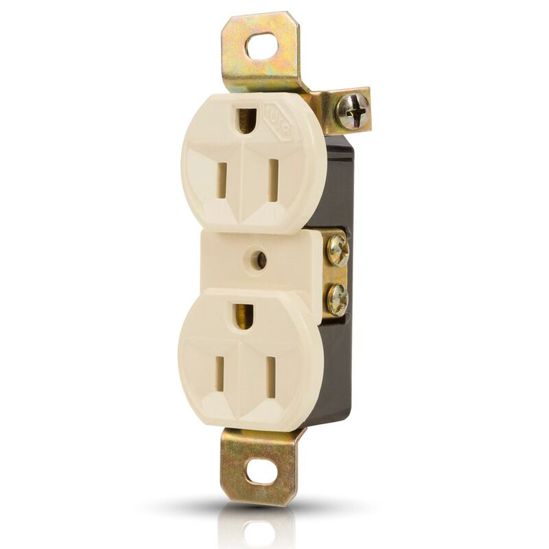 Contacto doble polarizado con torniller&iacute;a marfi... image number null