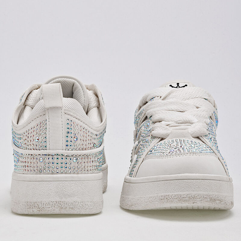 Clasben Tenis urbano para mujer blanco plata BA... image number null