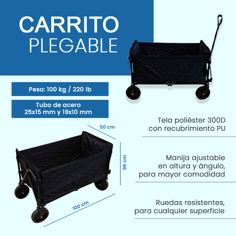 Carrito Vag&oacute;n Plegable Port&aacute;til Multiusos Capac... image number null