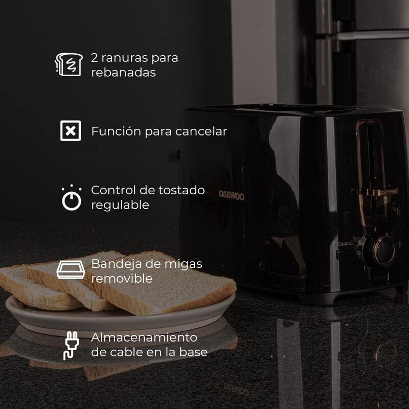 TOSTADOR PAN BAGEL 2 RANURAS DAEWOO DST-6564 RE... image number null