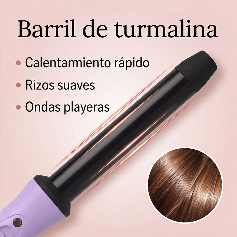 Mini Rizador Karma Beauty Morado Para Ondas Y R... image number null