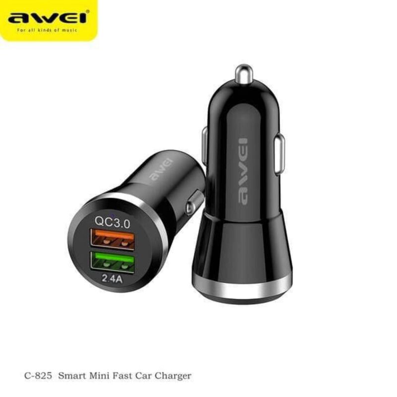 Awei C-825 Cargador De Auto Inteligente (negro)... image number null