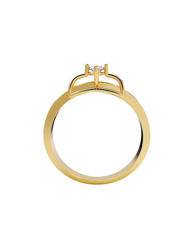 Anillo de Compromiso de 14K con Diamante de Lab... image number null