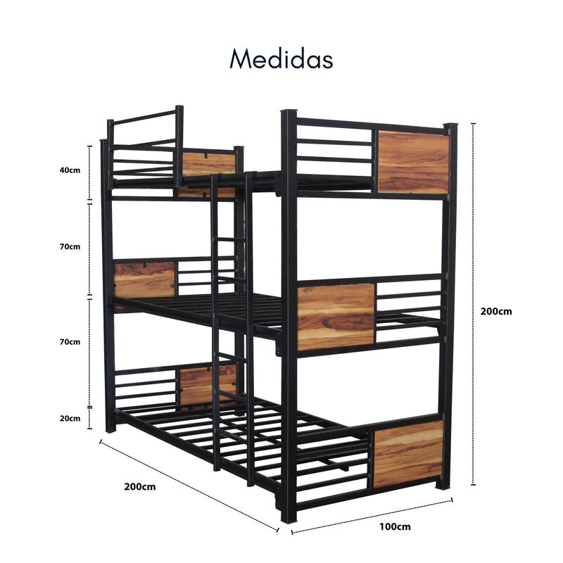 Litera Corso Triple Color Negro Parota Base Ind... image number null