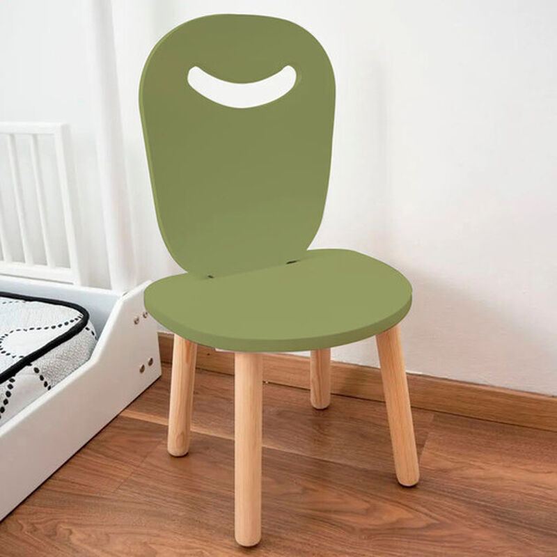 Silla Infantil Moderna de Madera Verde image number null