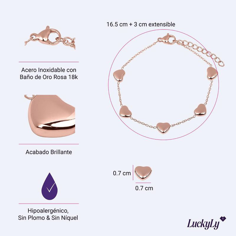 Pulsera Mujer Acero Inoxidable Corazón Regalos ... image number null