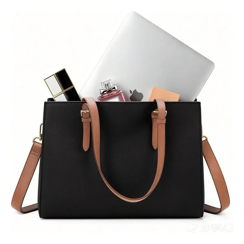 Bolso Tote Impermeable Negro Para Computadora image number null