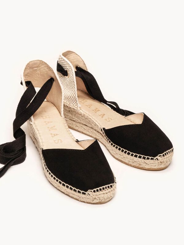 Alpargata Romero Cu&ntilde;a Baja Ante Negro image number null