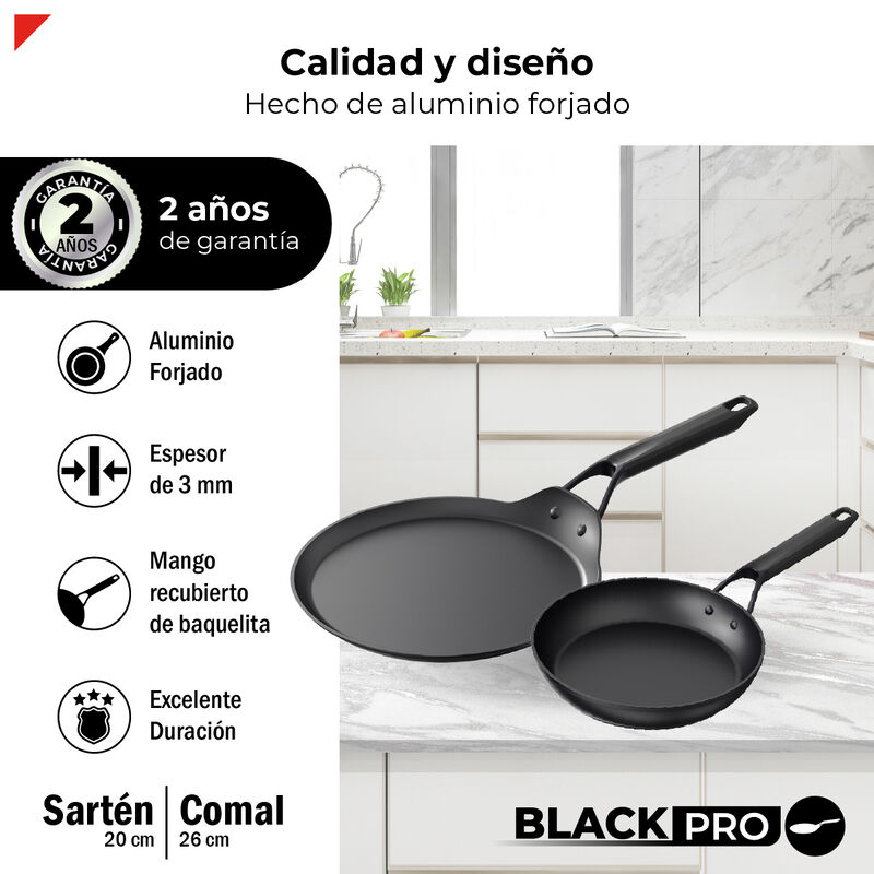Set Sart&eacute;n 20 cm Y Comal 26 cm Aluminio Forjado... image number null