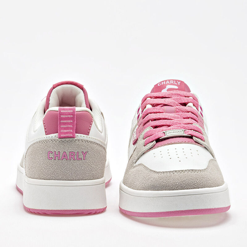 Charly Tenis urbano para mujer blanco rosa, imp... image number null