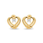 Broqueles Coraz&oacute;n Oro Amarillo 10k Zirconias | Bizzarro
