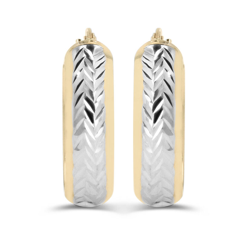 Arracadas Oro 10k Con Platinado 16x12mm | Bizza... image number null