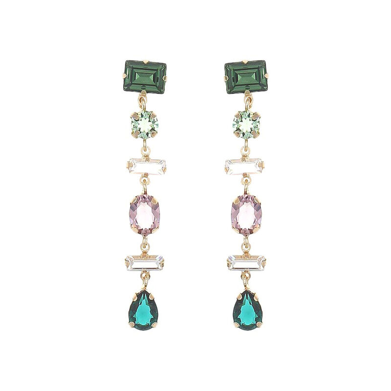 Aretes De Plata Dorada 925 Con Zirconias De Col... image number null