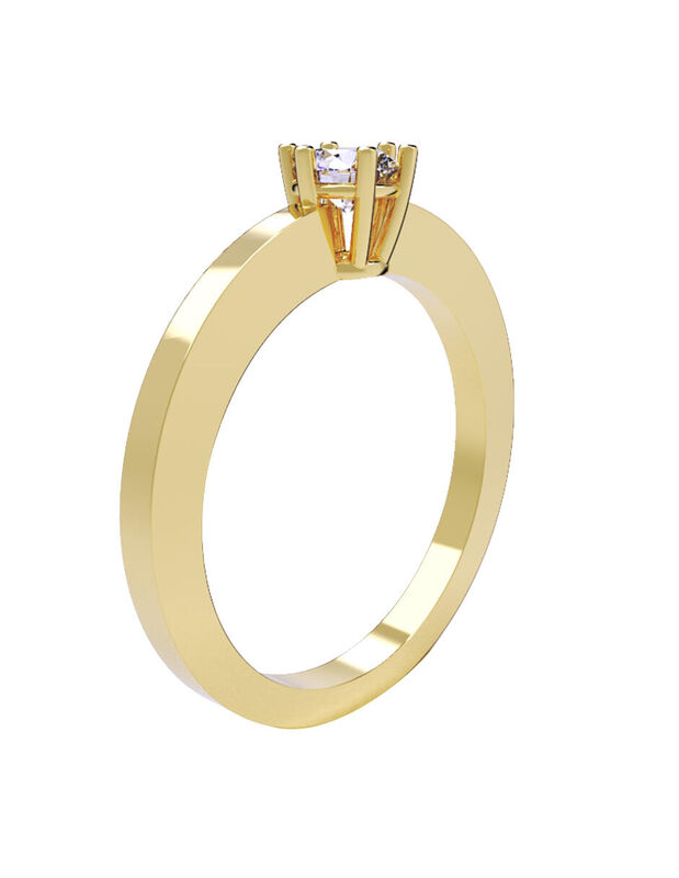 Anillo de Compromiso de 14K con Diamante de Lab... image number null