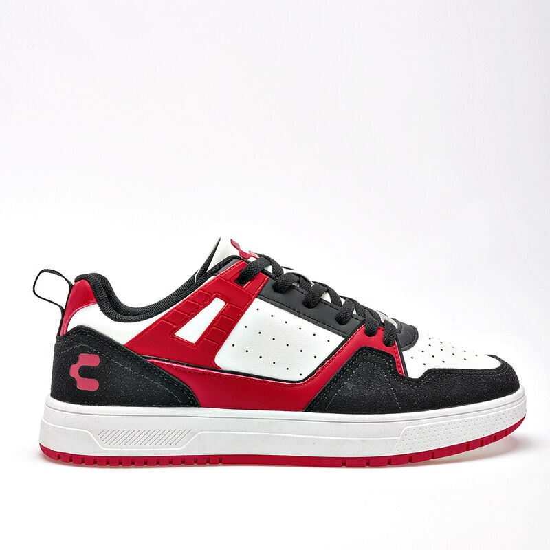 Charly Tenis Urbanos Para Ni&ntilde;o Blanco Negro Roj... image number null