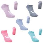 Wilson 5 Pares de Tines cortos para Niña, Color Multicolor con Logo Blanco ,Talla Chica, Sin felpa