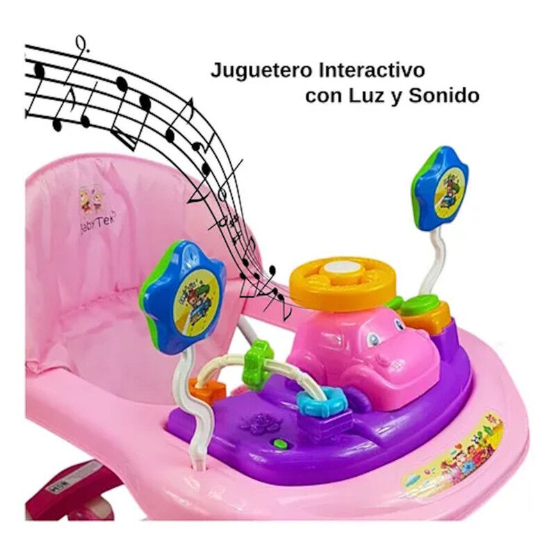 Andadera Beb&eacute; Plegable Rosa Musical Juguetero C... image number null