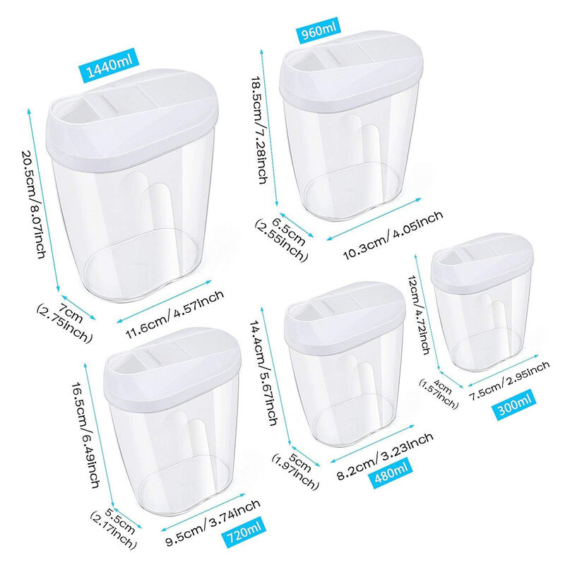 5 Contenedores de Alimentos Secos Aquila Varias... image number null