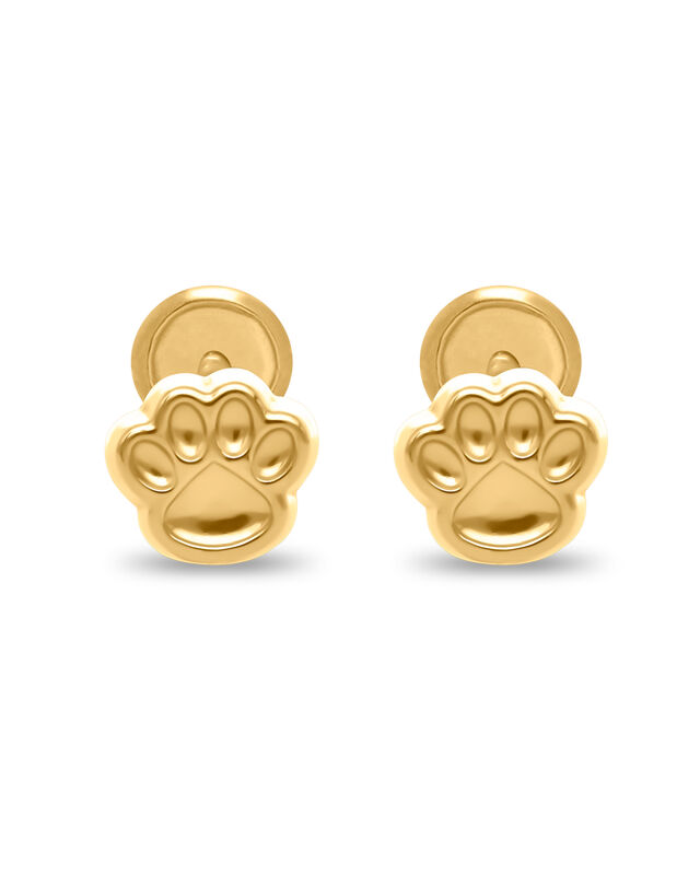 Broqueles De Huellita En Oro Amarillo 14k image number null