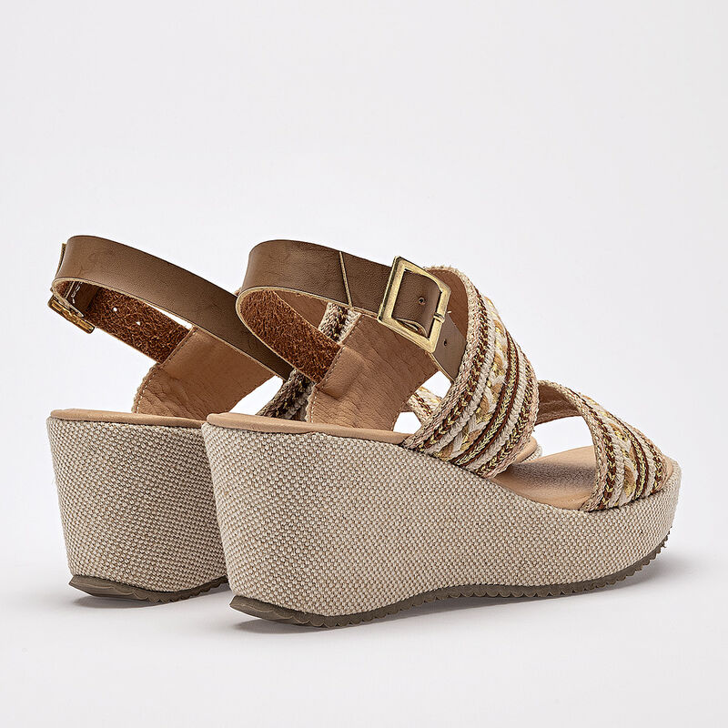 Moramora sandalia cu&ntilde;a para mujer camel beige o... image number null