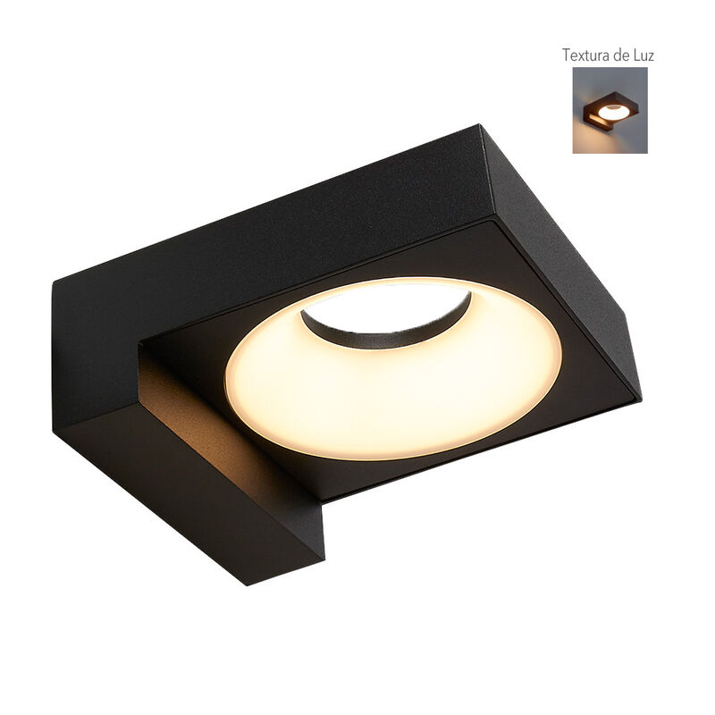 Lampara Sobreponer En Muro Negro 8w Luz Suave C... image number null