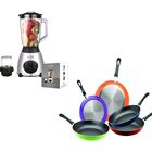 Combo Juego de Sartenes Ekco 5 Piezas Multicolor + Licuadora Lar / Fussion Vaso Vidrio 1.5L END