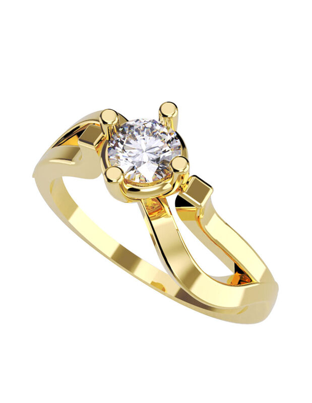 Anillo de Compromiso en Oro de 14K con Circonia... image number null